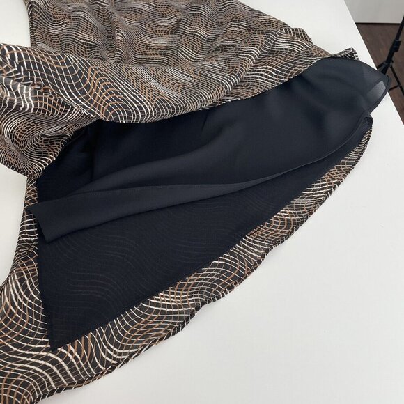 Vintage 90's Y2K Brown Whimsigoth Fairy Grunge Asymmetrical Hem Slip Dress Sz 4 - Picture 14 of 16